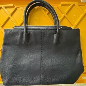 Onna Ehrlich Navy Pebble Handle Bag